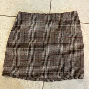 SHEIN Plaid Mini Skirt in Black and Brown